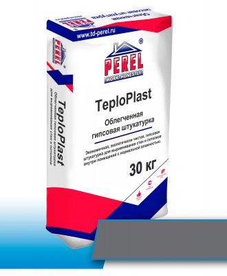 Perel TeploPlast 0528 30 кг, штукатурка гипсовая серая