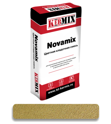 Kermix Novamix, 50 кг, цветная кладочная смесь кремовая