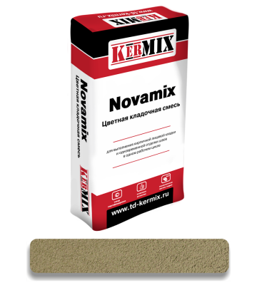 Kermix Novamix, 50 кг, цветная кладочная смесь серая